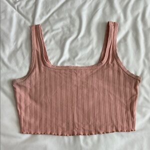 Aerie Ribbed Pink Crop Top